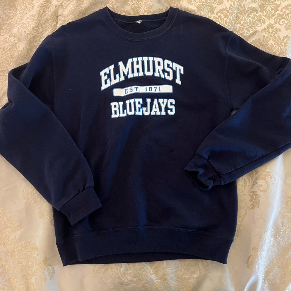 Elmhurst Bluejays Crewneck Sweatshirt- Navy - Womens S